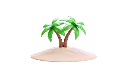 Stylized Island with Two Palm Trees
