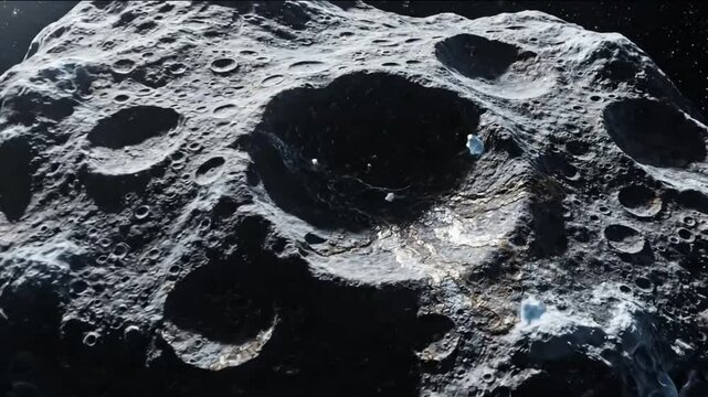 Rotating Asteroid in Deep Space