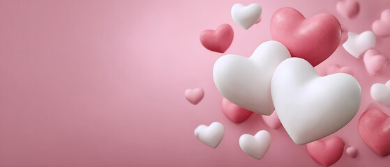 Colorful Hearts on Soft Background for Romantic and Valentine&rsquo;s Day Themes