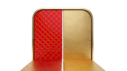 Split Surface with Red Quilted and Gold Textured Patterns