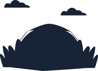 Camping Scene Silhouette Element