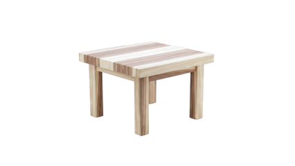Wooden Stool with Striped Grain Pattern
