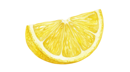 A slice of lemon on transparent background