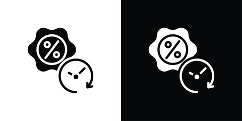 Obraz premium Limited Offer Icon Set Black And White