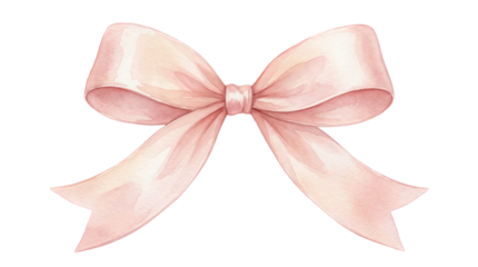 A beautiful pink ribbon bow on transparent background