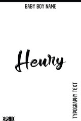 Henry   -Boy Names Modern Brush Typography Text Hand Lettering Vector Design