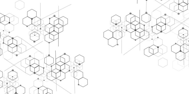 Abstract hexagon white background with shadow .white background Futuristic blue neon honeycombs. Modern technology design. Vector illustration.	