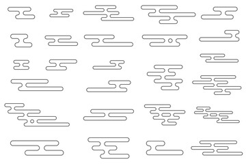 エ霞文のイラストセット　和柄　背景イラスト