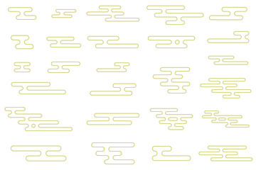 エ霞文のイラストセット　和柄　背景イラスト