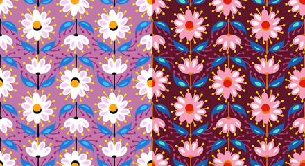 Flower Collection - Daisy Folk - Berry Twilight