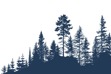 Silhouette of a forest, isolated on white background, vector illustration © Valerii