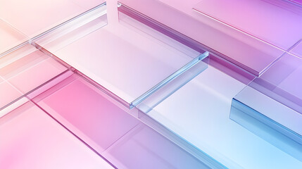 Vibrant pink and blue 3D geometric shapes in modern abstract design