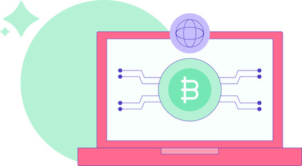 Cyptocurrency Coin Icon Element