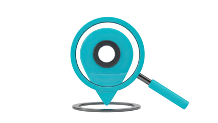 Magnifying Glass with Location Pin