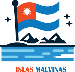 Islas malvinas logo icon vector white background 