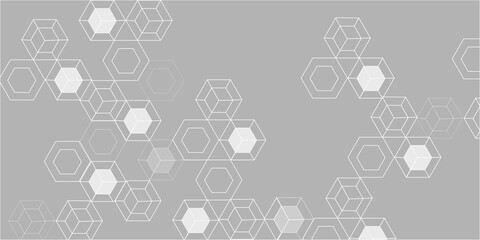 Fototapeta premium Abstract hexagon white background with shadow .white background Futuristic blue neon honeycombs. Modern technology design. Vector illustration. 
