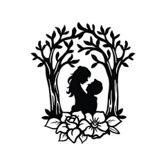 Wedding couple Silhouette Paper Cut