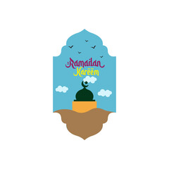 Ramadan Islamic style label vector illustration. Ramadan sticker and badge