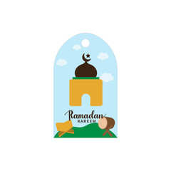 Ramadan Islamic label tag vector illustration. Ramadan badge and banner. 