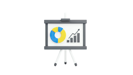 3D Flip Chart with Financial Data Visualization