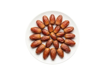 circular almond arrangement on white plate, decorative snack platter