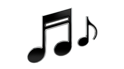 Glossy Black Music Notes