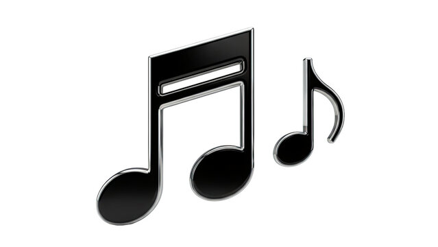 Glossy Black Music Notes