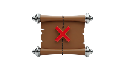 Scroll with Red 'X' Mark