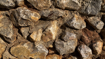 Natural Stone Wall Texture with Rough Surface, Solid Rock Pattern Creating Rustic and Timeless Background