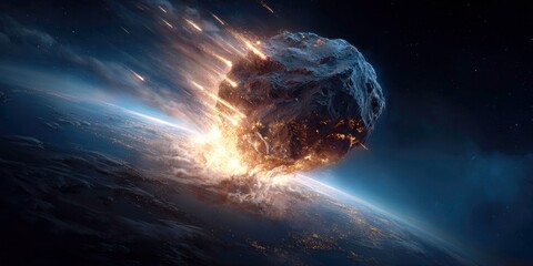 Asteroid Impact: Epic Collision with Planet Earth, Space Scene