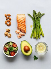 Fresh and Colorful Food Composition of Health and Wellness Elements