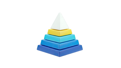 Tiered Pyramid with Gradient Blue and White Top