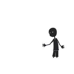 Black silhouette vector illustration of a boy