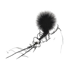 Hand drawn black vector line sketch of a silhouette