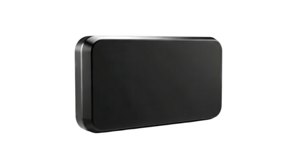 Sleek Black Rectangular Object with Rounded Corners
