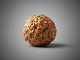 Single tasty meatball isolated, culinary delight and savory food concept