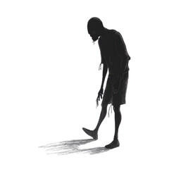 silhouette of a young man walking