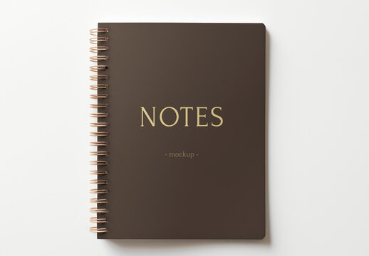Elegant Spiral Notebook Mockup PSD