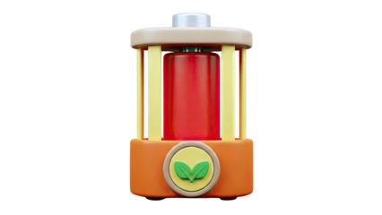 Stylized Battery with Leaf Emblem