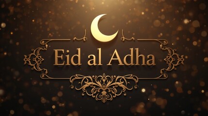 Eid al Adha Elegant Islamic Background with Golden Ornaments