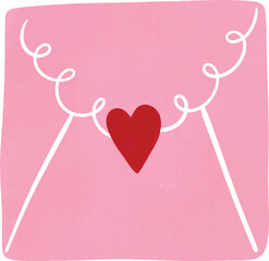 Romantic Pink Envelope with Heart Seal