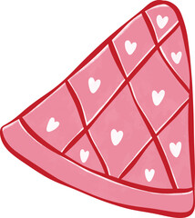 Cute Pink Dessert Slice with Hearts