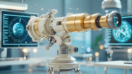 Obraz premium Deep space quantum telescope array unveils habitable exoplanets a breakthrough in space exploration