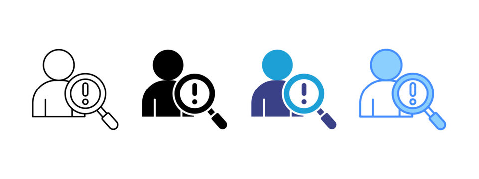 Suspicious icon set multiple style collection