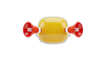 Two Megaphones on a Yellow Object