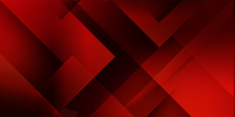 Obraz premium Vibrant Red Geometric Abstract Background With Layered Squares and Diagonal Shapes