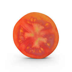 Single Tomato Slice Macro Food Photography