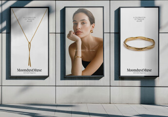 Elegant Jewelry Advertisement Display Mockup PSD
