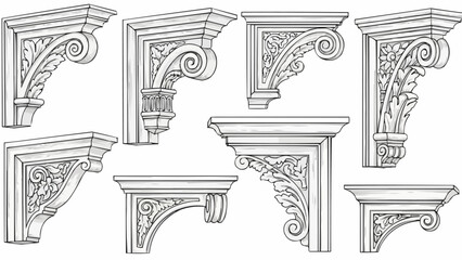 Collection of ornate architectural corbels and brackets. © Tasty