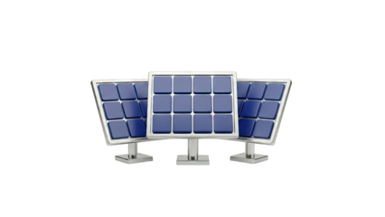 Three Solar Panels Arrayed